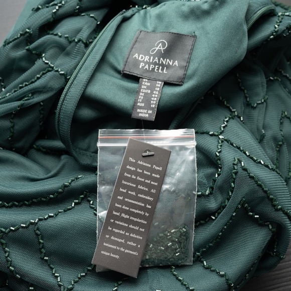 Adrianna Papell - Beaded Blouson Dolman-Sleeve Gown - Picture 12 of 12